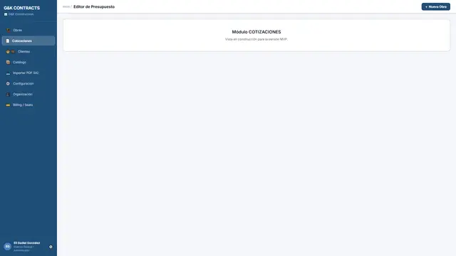 Presupuestos y cotizaciones con historial de revisiones