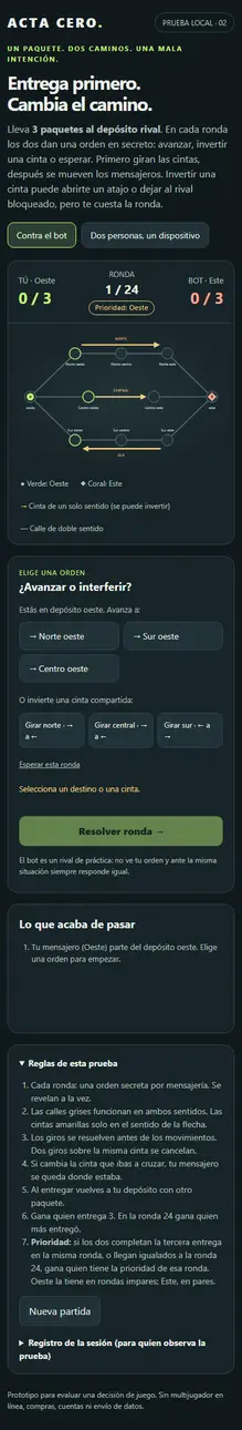 Iteración móvil de combate por turnos y control de zonas