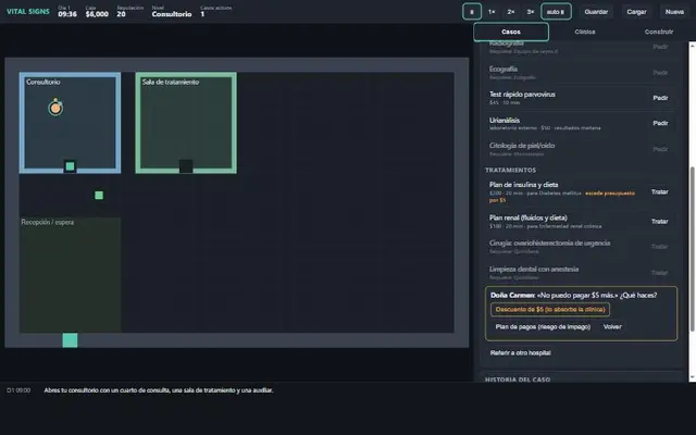 Diálogo con el tutor y autorización de presupuesto de diagnóstico